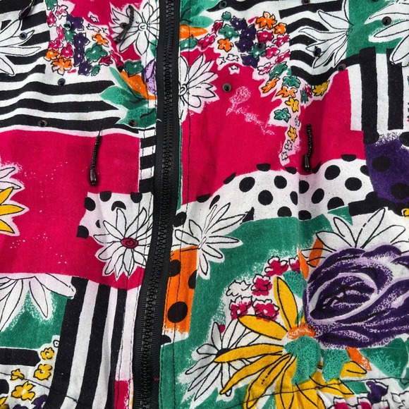 Speed Limit MPH Vintage Floral Women's Small Jacket 90s Bohemian Cotton Flower - Picture 2 of 8